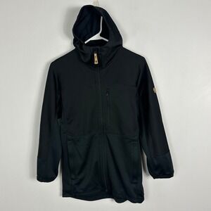 Fjallraven Black Abisko Fleece Full Zip Jacket Hoodie Womens Size Medium Sweater